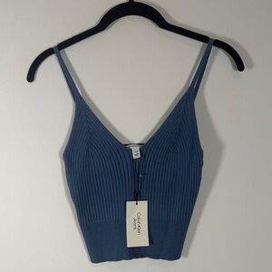 NWT Calvin Klein Jeans Ribbed Blue Cropped Camisole
